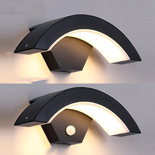 Led Wall Light Curved Moon Induction Wall Light