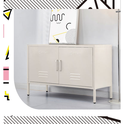 Buffet Sideboard Metal Cabinet - BASE White