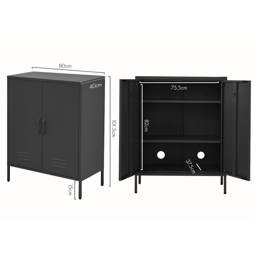 Buffet Sideboard Metal Cabinet - SWEETHEART Charcoal