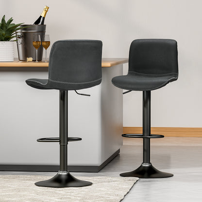 2x Bar Stools Kitchen Swivel Bar Stool Gas Lift Chairs Barstools Black