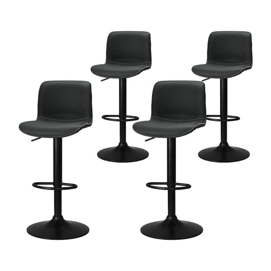 4x Bar Stools Kitchen Swivel Gas Lift Chairs Black