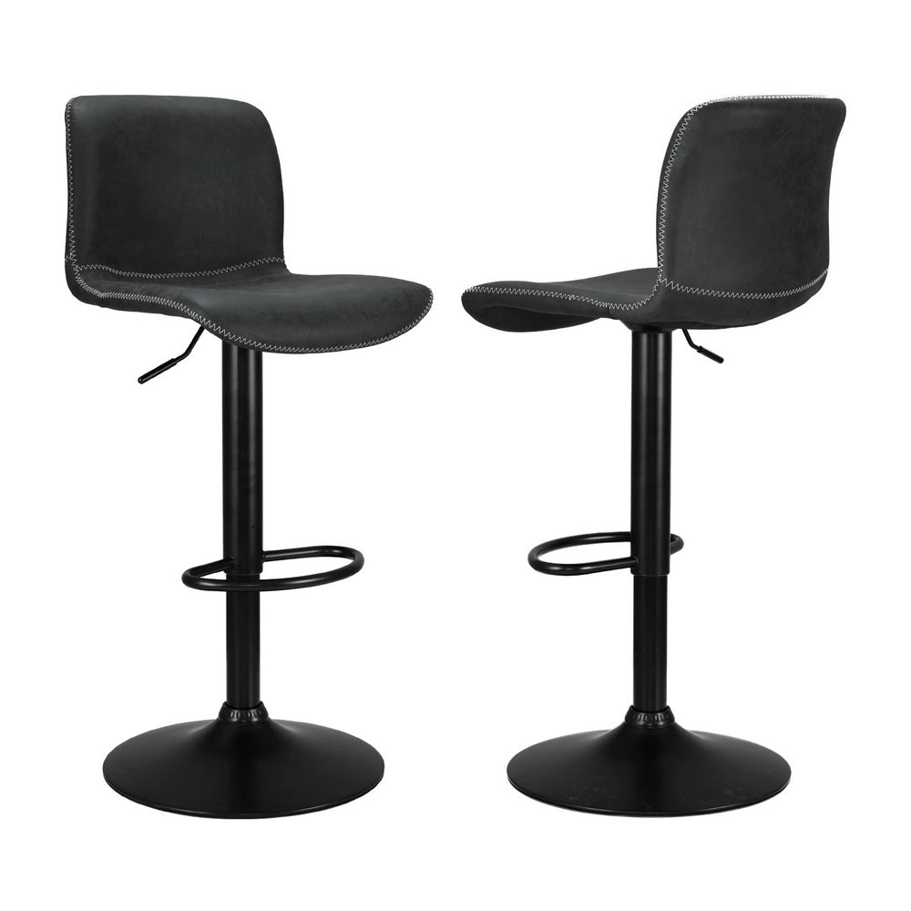 4x Bar Stools Kitchen Swivel Gas Lift Chairs Black