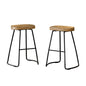 2x Bar Stools Tractor Seat 65cm Wooden