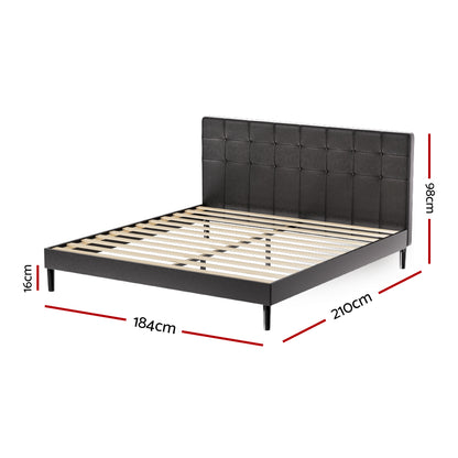 Bed Frame King Size LED Black RAVI