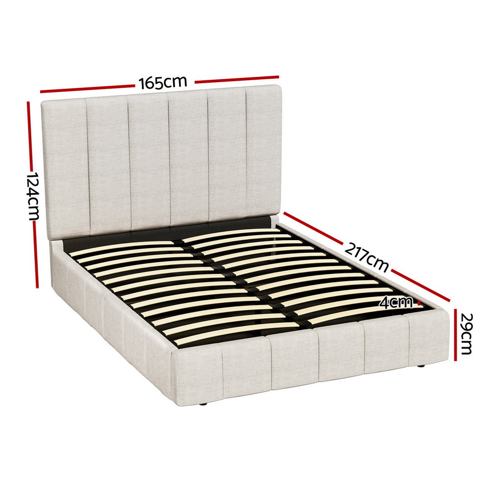 Bed Frame Queen Size Beige TETTE