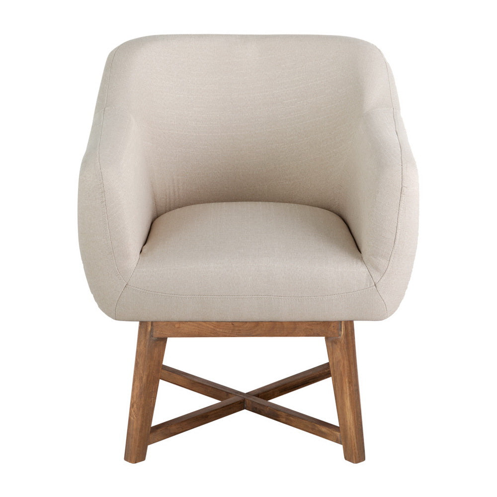 Fabric Tub Lounge Armchair - Beige