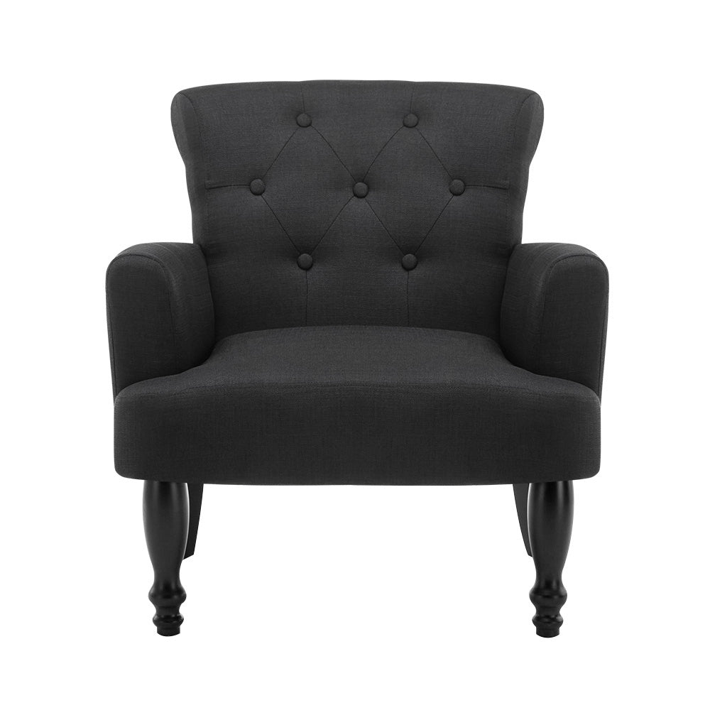 Armchair Wingback Charcoal Lothair