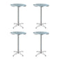 Set of 4 Outdoor Bar Table Aluminium Round 70/110CM