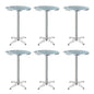 Set of 6 Outdoor Bar Table Aluminium Round 70/110CM