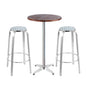 3-Piece Outdoor Bar Set Bistro Table Stools Adjustable Wooden Cafe