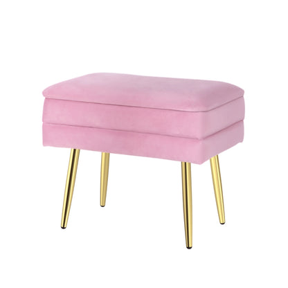 Ottoman Storage Foot Stool Velvet Pink