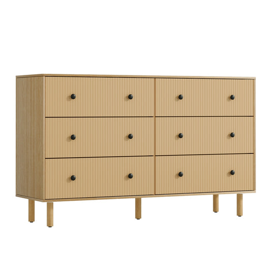 6 Chest of Drawers Tallboy Cabinet - RUTH Pine