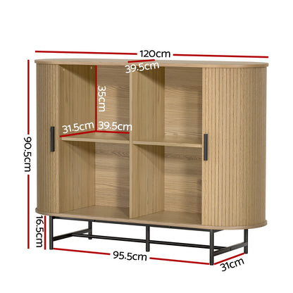 Buffet Sideboard Cupboard Cabinet Sliding Doors Pantry Storage Oak PIIA