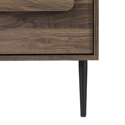 Bedside Table Nightstand 2 Drawers - Walnut