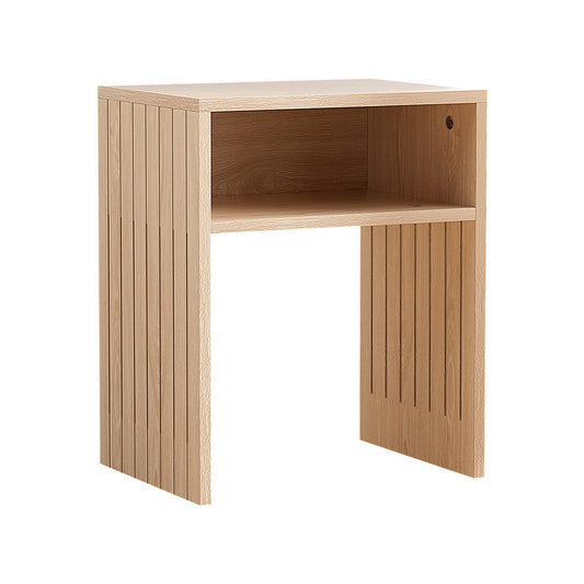 Side Table Storage Shelf Fluted Side Pine