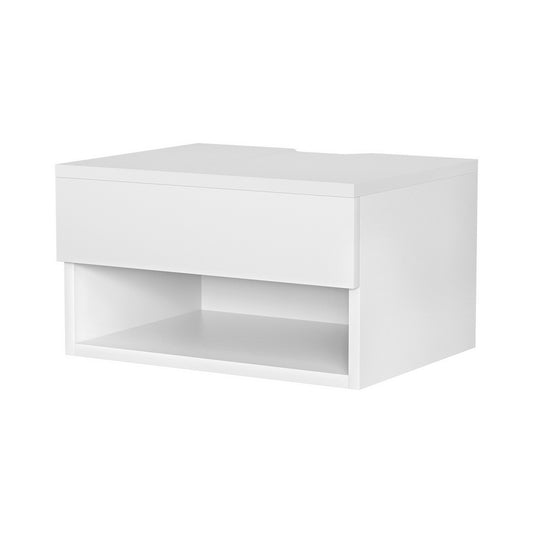 Floating Bedside Table Nightstand Drawer White