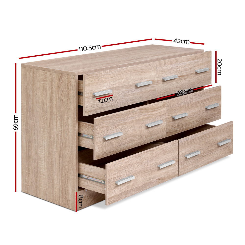 6 Chest of Drawers - VEDA Oak