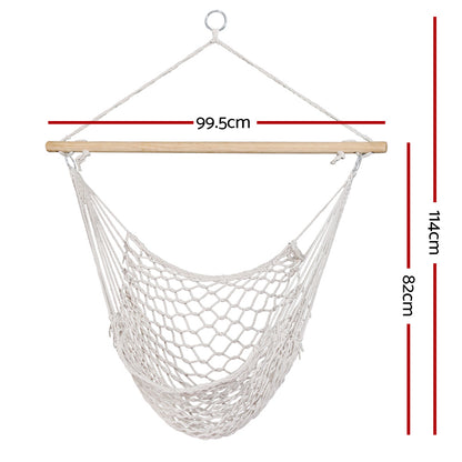 Hammock Chair Outdoor Hanging Camping Mesh Indoor Cream