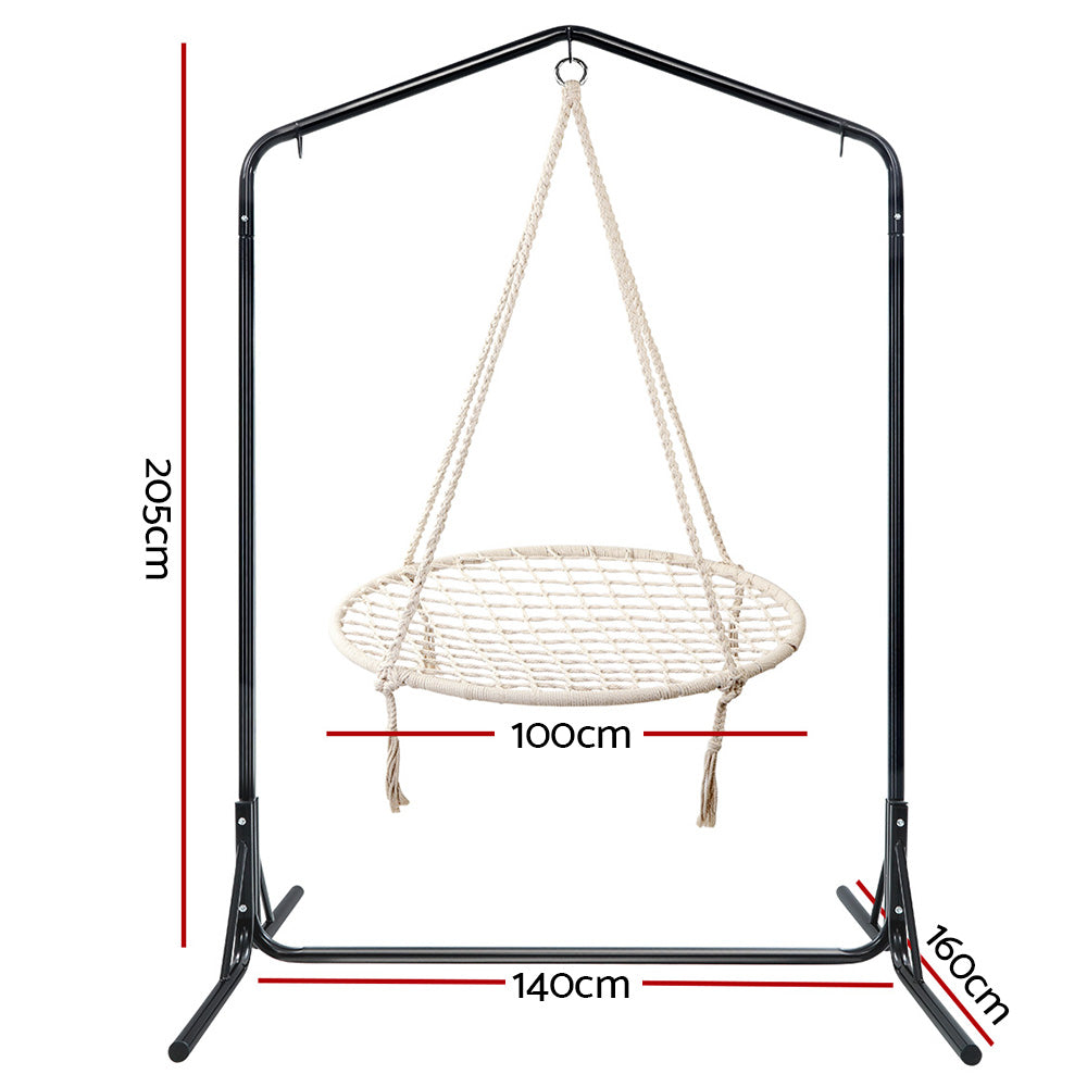 Hammock Chair with Stand Nest Web Outdoor Swing 100cm