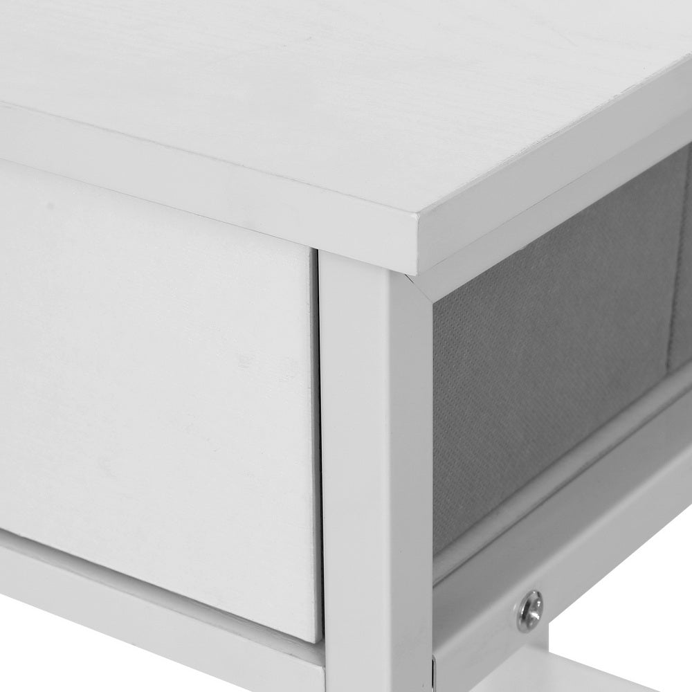 Computer Desk Drawer Shelves Study Table 120CM White