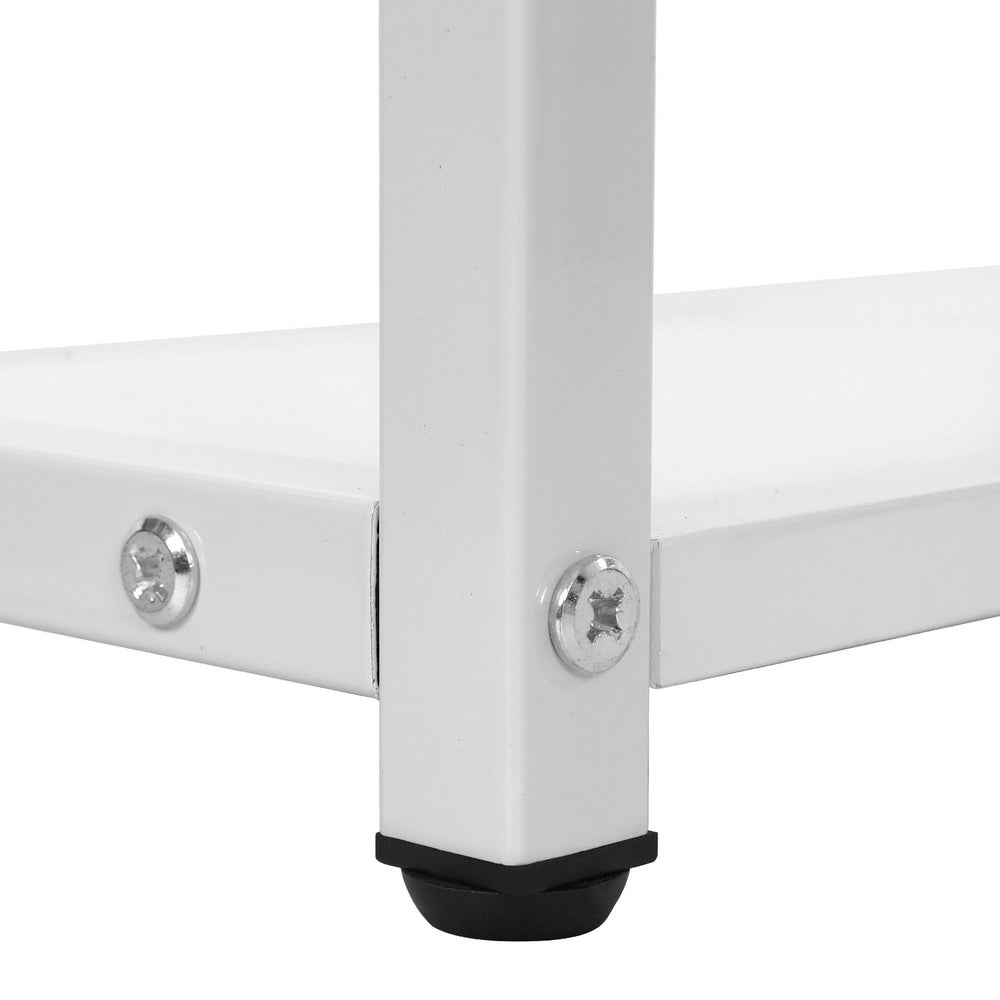 Computer Desk Drawer Shelves Study Table 120CM White