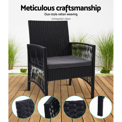 2PC Outdoor Dining Chairs Patio Furniture Wicker Lounge Chair Garden