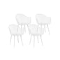 4PC Outdoor Dining Chairs PP Lounge Chair Patio Furniture Garden White