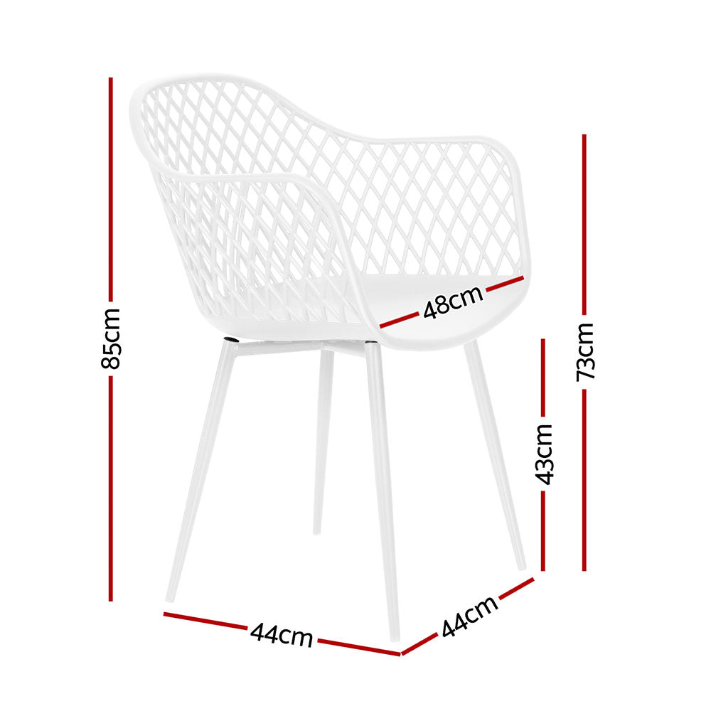 4PC Outdoor Dining Chairs PP Lounge Chair Patio Furniture Garden White