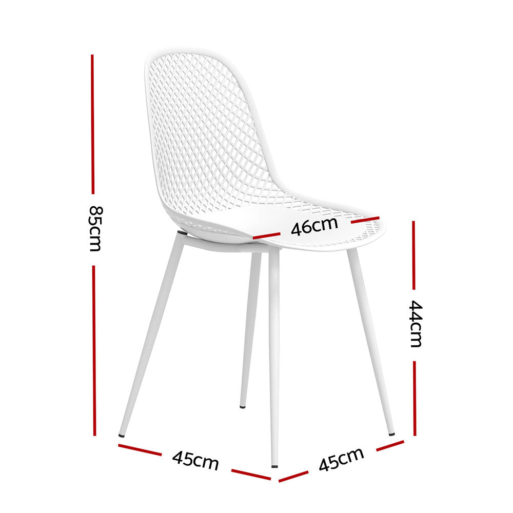 4PC Outdoor Dining Chairs PP Lounge Chair Patio Garden Furniture White