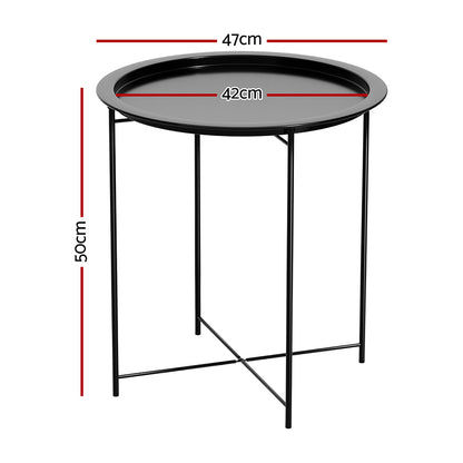 Coffee Side Table Steel Outdoor Furniture Indoor Desk Patio Garden