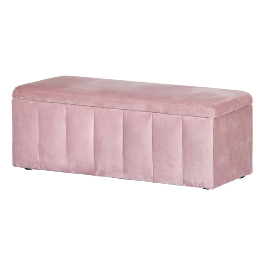 Storage Ottoman Blanket Box 103cm Velvet Pink