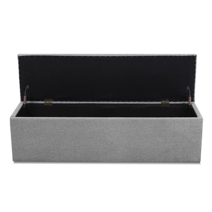 Storage Ottoman Blanket Box 140cm Linen Grey