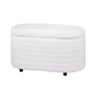 Ottoman Blanket Box 87cm Boucle Fabric Oval