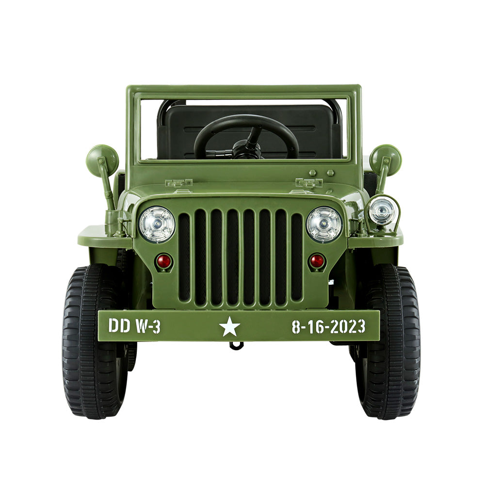 Rigo Kids Electric Ride On Car Jeep Military Off Road Toy Cars Remote 12V Olive