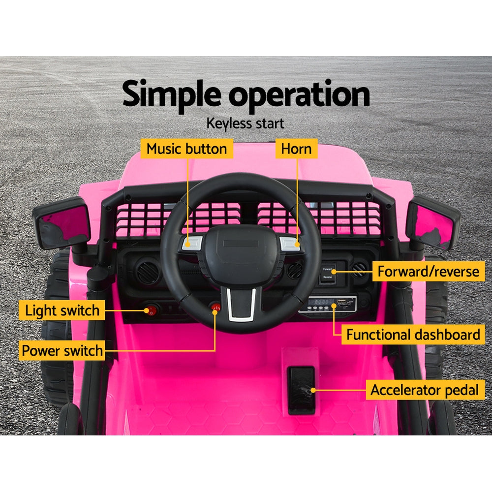 Rigo Kids Electric Ride On Car Jeep Toy Cars Remote 12V Pink