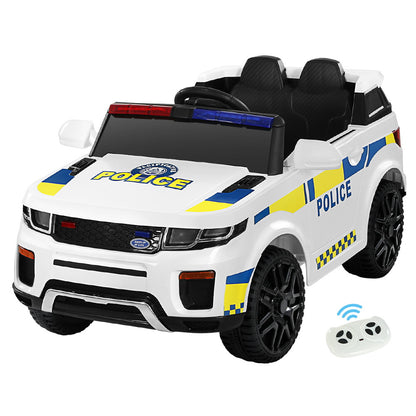 Rigo Kids Ride On Car Electric Patrol Police Toy Cars Remote Control 12V White