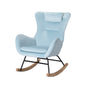 Rocking Chair Velvet Armchair Feeding Chair Blue