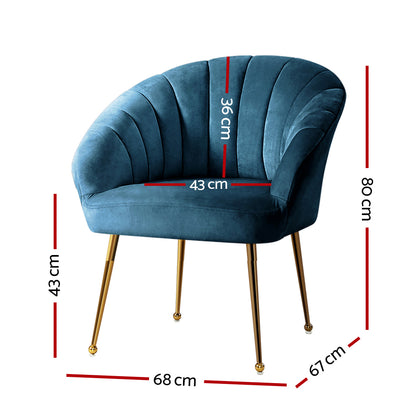 Armchair Velvet Blue Eloise