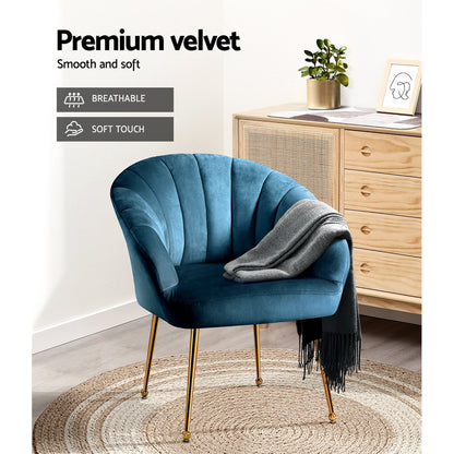 Armchair Velvet Blue Eloise