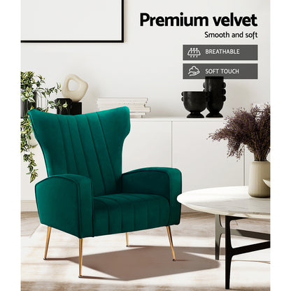 Armchair Green Velvet Kate