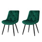 Dining Chairs Set of 2 Velvet Diamond Tufted Green