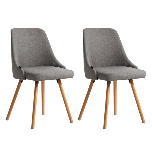 Dining Chairs Fabric Grey Set of 2 Kalmar