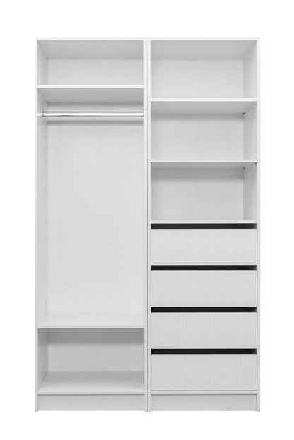 MALMO THREE SHELF/FOUR DRAWER WALK IN WARDROBE - VJ PANEL