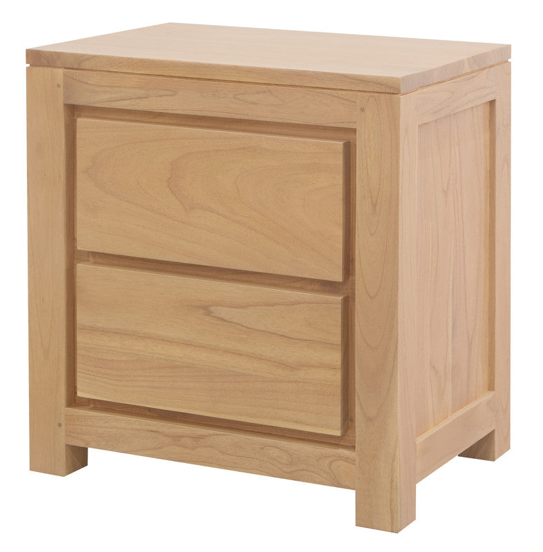 Amsterdam Solid White Cedar 2 Drawer Bedside (Natural)