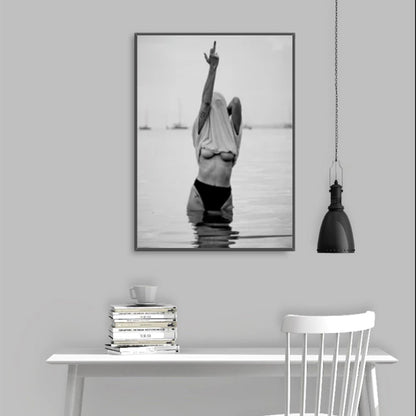 Wall Art 80cmx120cm Feminist Print Black Frame Canvas