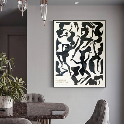 Wall Art 70cmx100cm Jazz Festival Black Frame Canvas