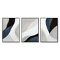 Wall Art 90cmx135cm Abstract Navy Blue 3 Sets Black Frame Canvas