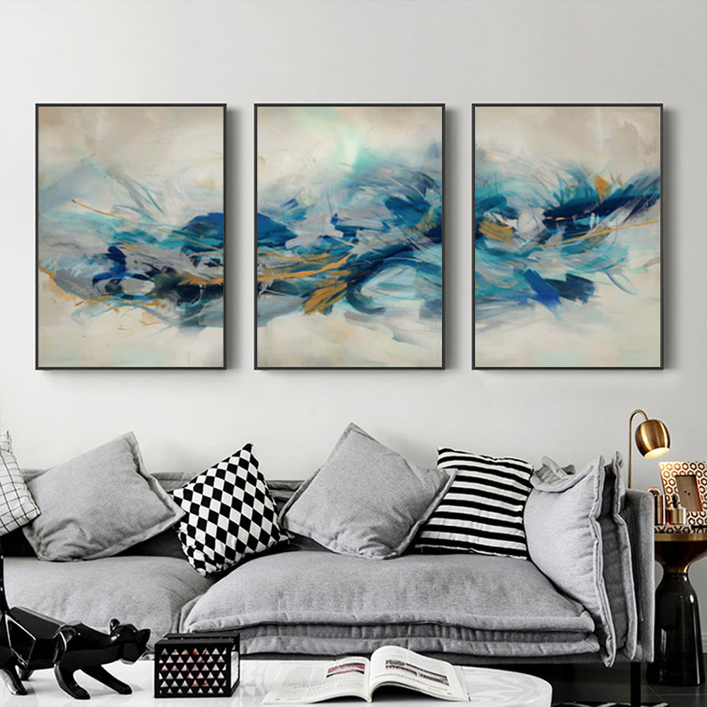 Wall Art 60cmx90cm The Universal 3 Sets Black Frame Canvas