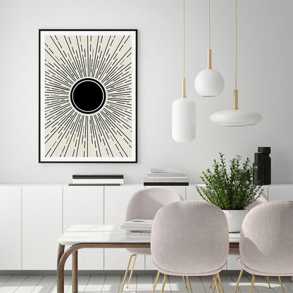 Wall Art 90cmx135cm Sun Rise Art Black Frame Canvas