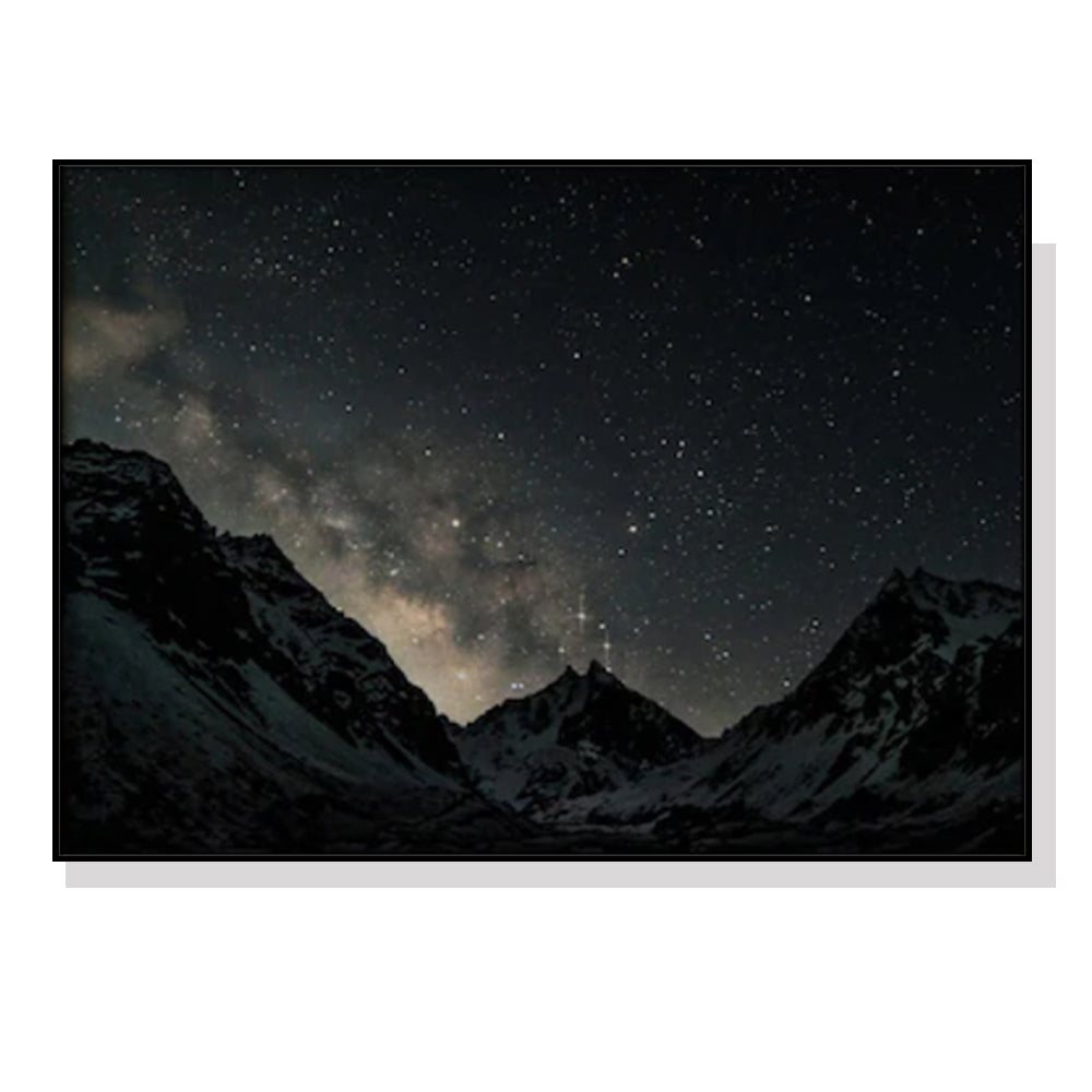 Wall Art 90cmx135cm Night Court Black Frame Canvas